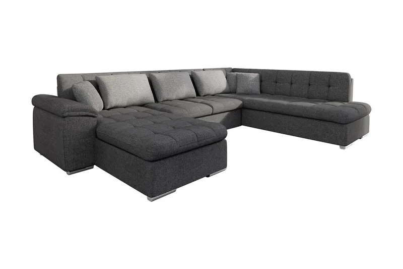 Niko U-Bäddsoffa 350x205x76 cm Divan Vänster - Grå - Möbler - Vardagsrum - Bäddsoffor - U bäddsoffa