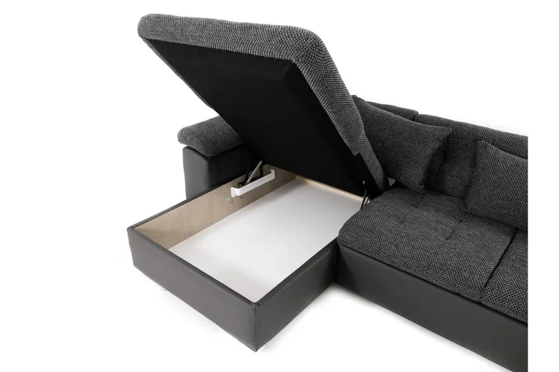 Niko U-Bäddsoffa 350x205x76 cm Divan Vänster - Mörkgrå - Möbler - Vardagsrum - Bäddsoffor - U bäddsoffa