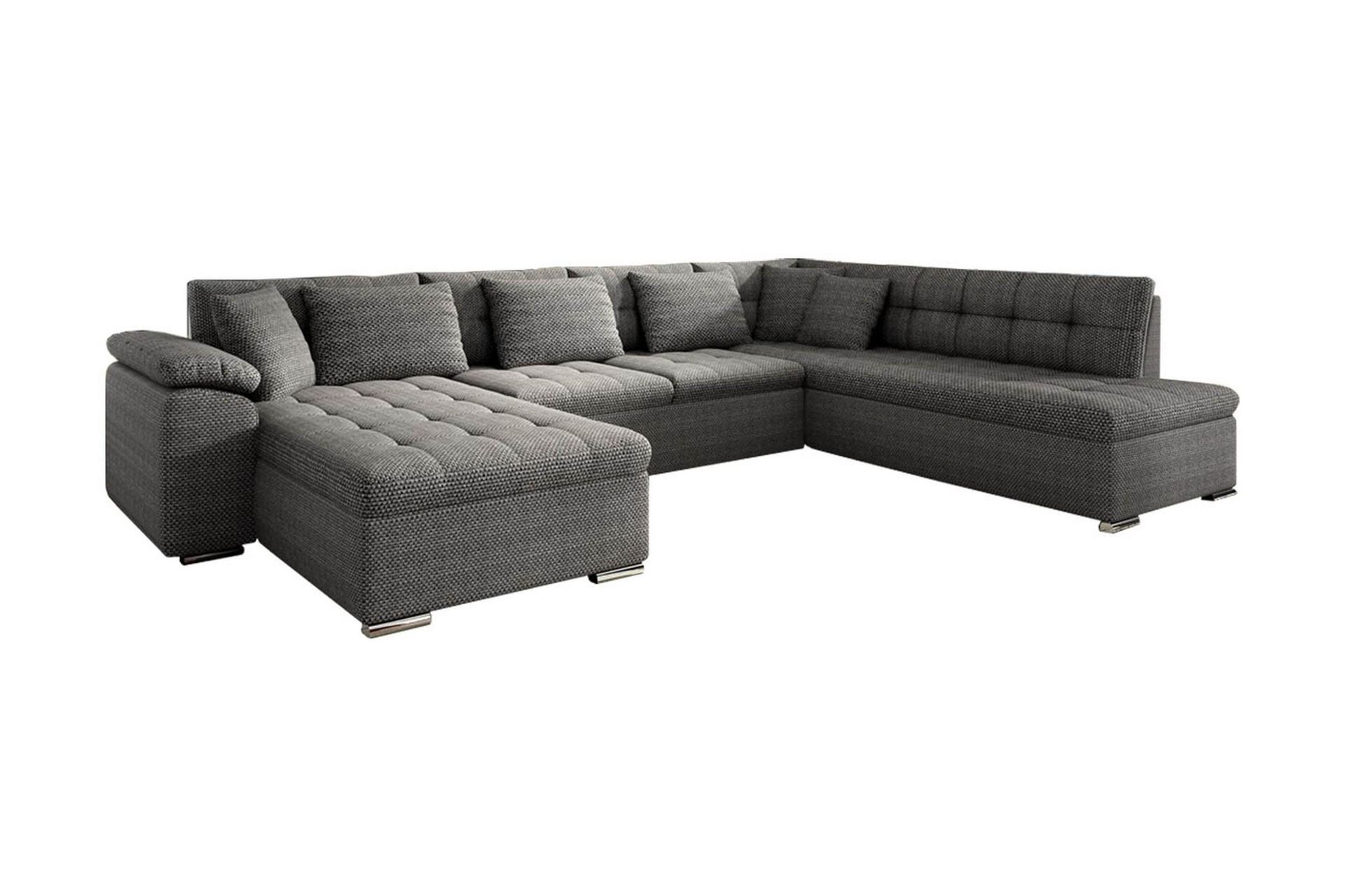 niko u-bäddsoffa 350x205x76 cm divan vänster - mörkgrå