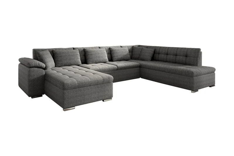 Niko U-Bäddsoffa 350x205x76 cm Divan Vänster - Mörkgrå - Möbler - Vardagsrum - Bäddsoffor - U bäddsoffa