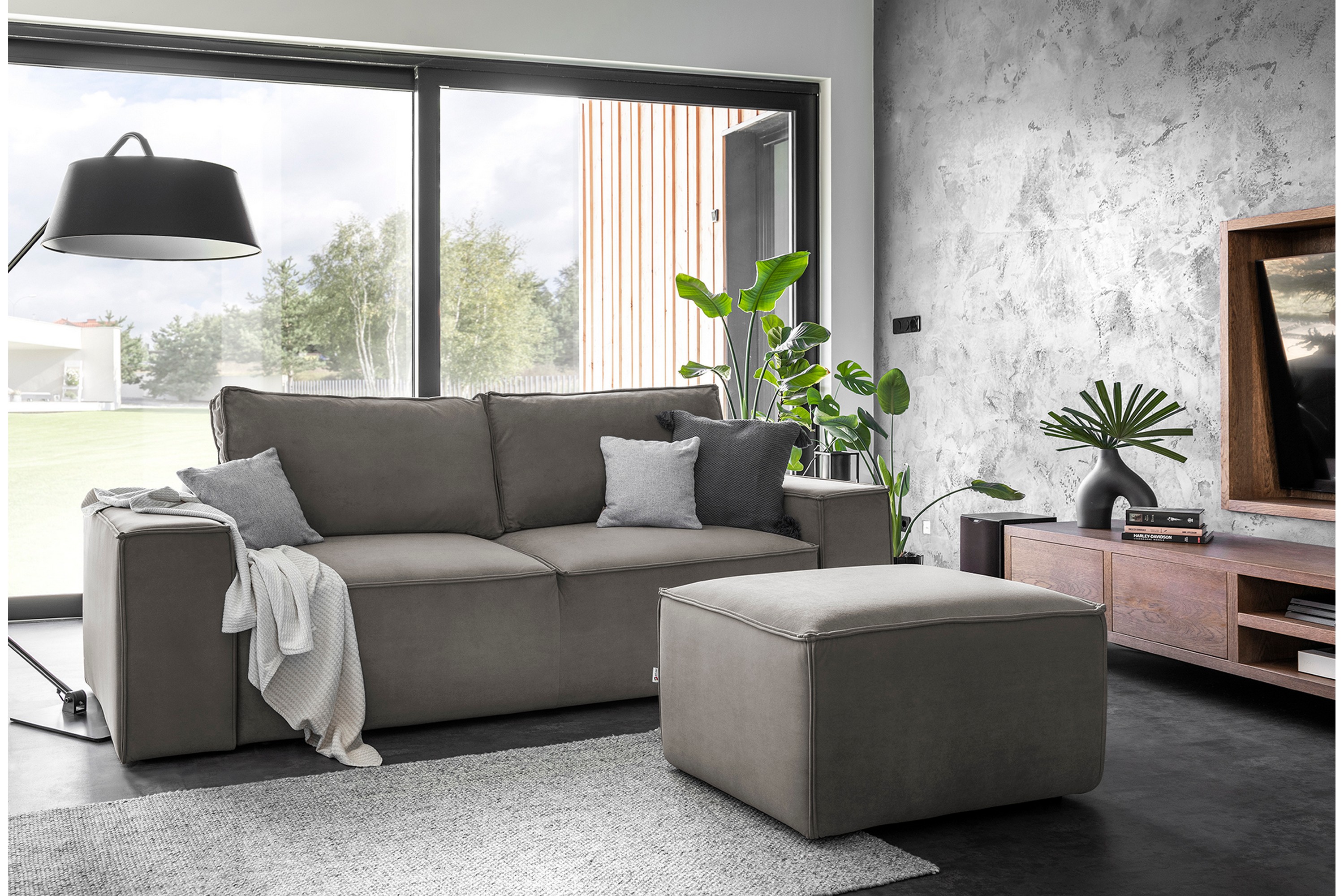 nirala bäddsoffa 3-sits med förvaring grå -