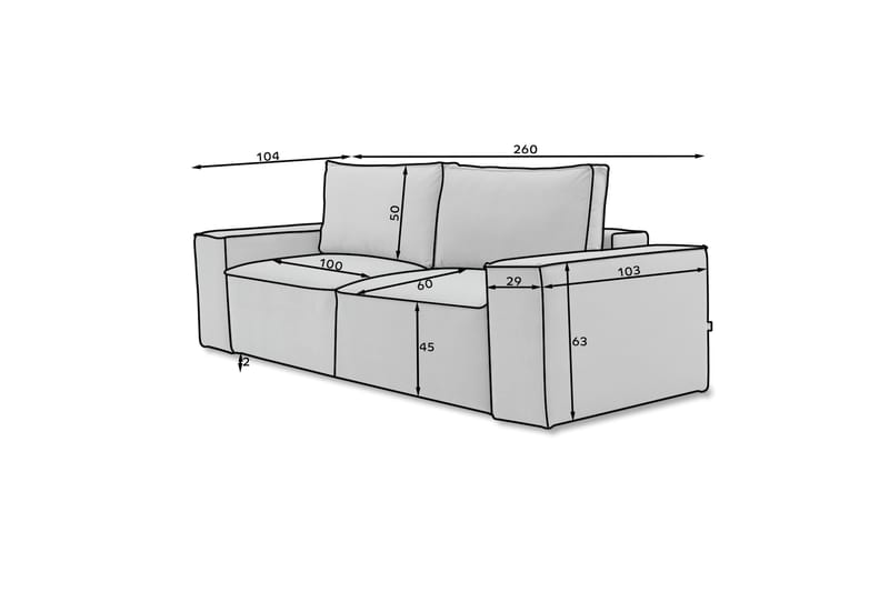 Nirala Bäddsoffa 3-sits med Förvaring Grön - Bäddsoffor - 3-sits bäddsoffa