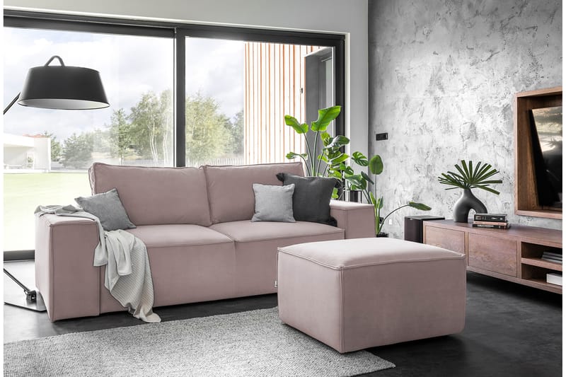 Nirala Bäddsoffa 3-sits med Förvaring Ljusrosa - Möbler - Vardagsrum - Bäddsoffor
