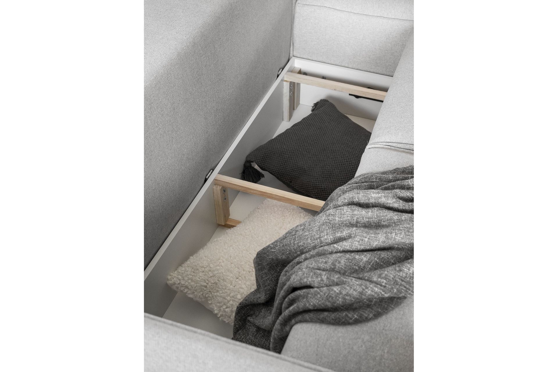 Nirala Bäddsoffa m. Divan med Förvaring Grå - Möbler - Vardagsrum - Bäddsoffor
