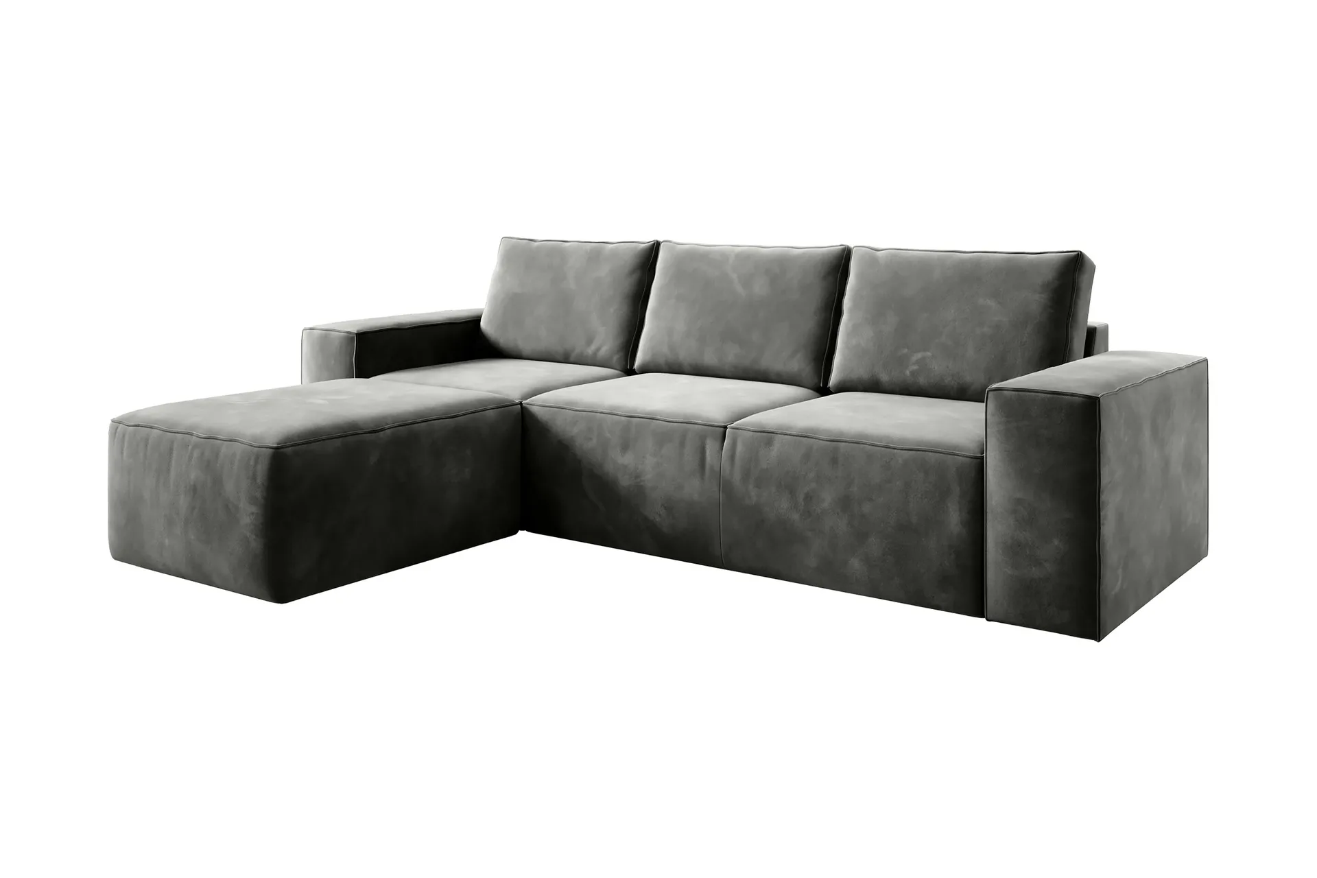 nirala bäddsoffa m. divan med förvaring grå -