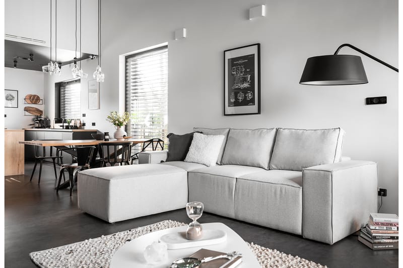 Nirala Bäddsoffa m. Divan med Förvaring Ljusgrå - Möbler - Vardagsrum - Bäddsoffor