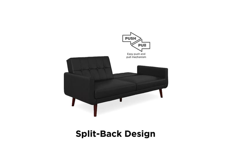 NOLA 2-sits Bäddsoffa Konstläder/Svart - Dorel Home - Möbler - Vardagsrum - Bäddsoffor