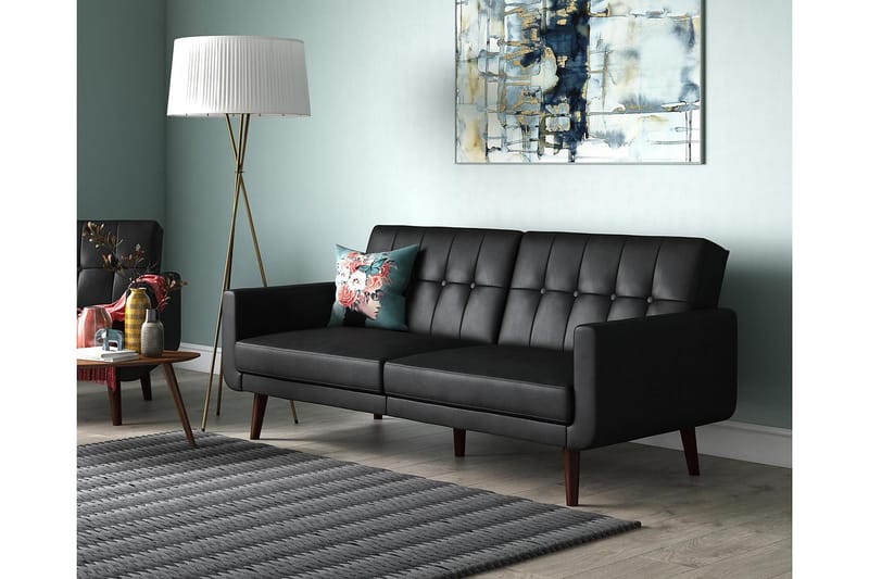 NOLA 2-sits Bäddsoffa Konstläder/Svart - Dorel Home - Möbler - Vardagsrum - Bäddsoffor