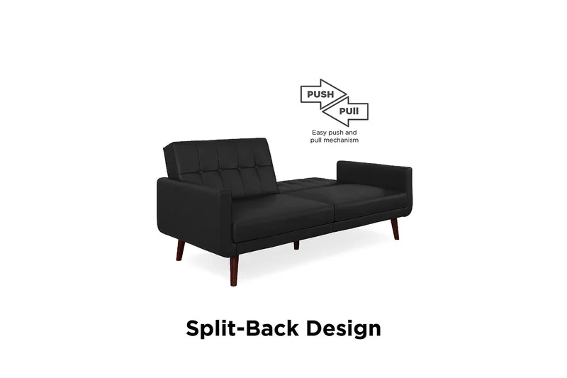 Nola 3-sits Bäddsoffa Konstläder/Svart - Dorel Home - Möbler - Vardagsrum - Bäddsoffor