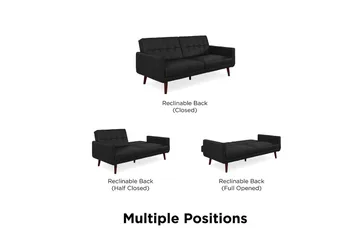 Nola 3-sits Bäddsoffa Konstläder/Svart - Dorel Home - Möbler - Vardagsrum - Bäddsoffor
