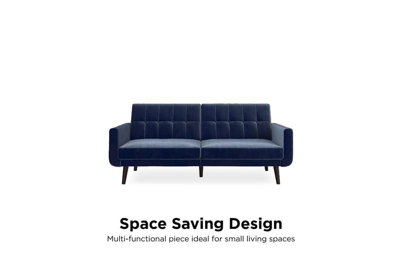 Nola 3-sits Bäddsoffa Sammet/Blå - Dorel Home - Möbler - Vardagsrum - Bäddsoffor
