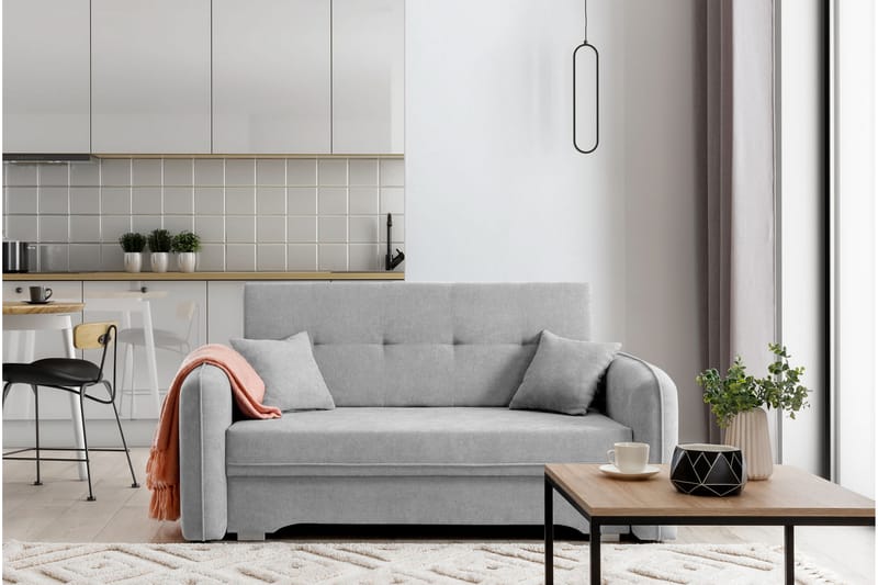 Nomely Bäddsoffa med Förvaring 2-sits Grå - Möbler - Vardagsrum - Bäddsoffor