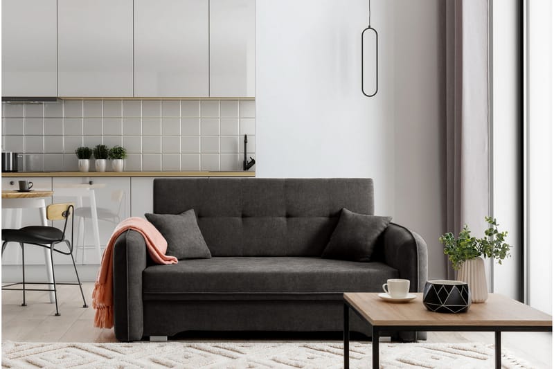 Nomely Bäddsoffa med Förvaring 2-sits Mörkgrå - Möbler - Vardagsrum - Bäddsoffor