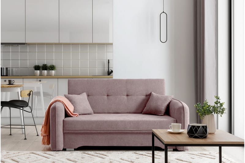 Nomely Bäddsoffa med Förvaring 2-sits Rosa - Möbler - Vardagsrum - Bäddsoffor