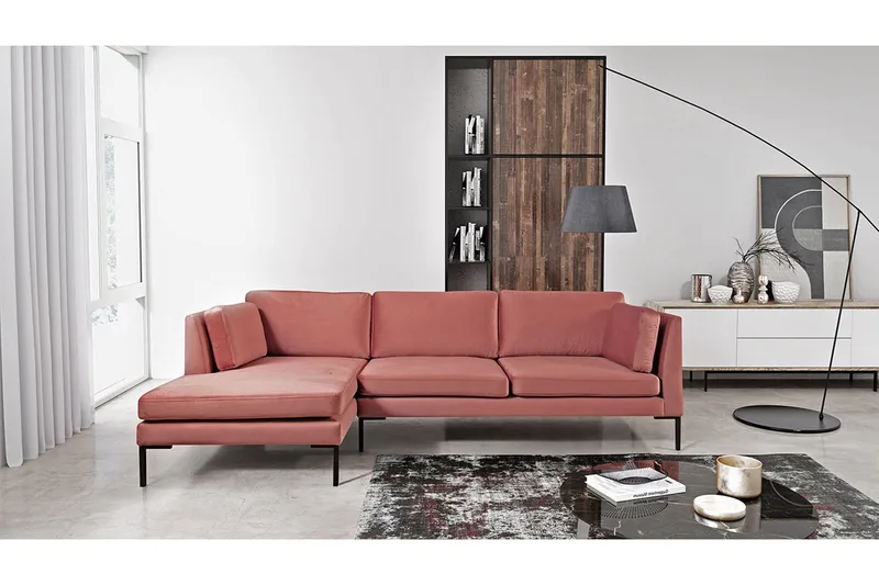 Ocean Hörnsoffa Höger - Rosa - Möbler - Vardagsrum - Soffor - Divansoffa & schäslong