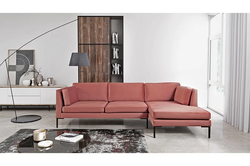 Ocean Hörnsoffa Vänster - Rosa - Möbler - Vardagsrum - Soffor - Divansoffa & schäslong