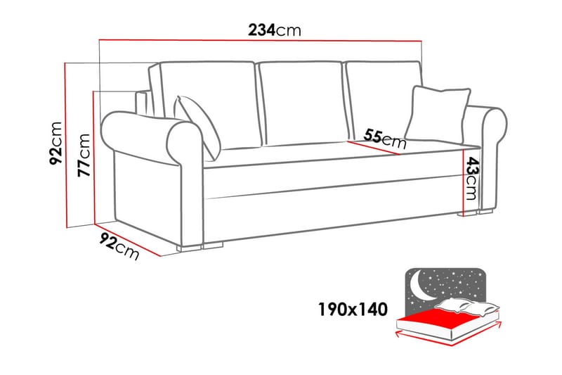 Olimpia soffa - Beige - Möbler - Vardagsrum - Bäddsoffor - 4-sits bäddsoffa