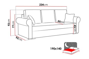 Olimpia soffa - Grå - Möbler - Vardagsrum - Bäddsoffor - 4-sits bäddsoffa