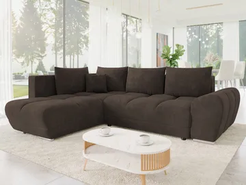 Ostra 4-sits Bäddsoffa divan med vänster förvaring - Brun - Möbler - Vardagsrum - Bäddsoffor