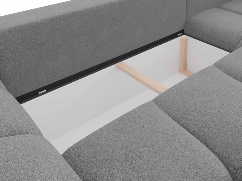 Ostra 4-sits Bäddsoffa divan med vänster förvaring - grå - Möbler - Vardagsrum - Bäddsoffor