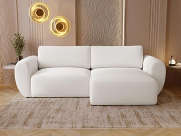 Osvar 3-sits Bäddsoffa med Divan Höger och Förvaring - Vit - Möbler - Vardagsrum - Bäddsoffor - Hörnbäddsoffa