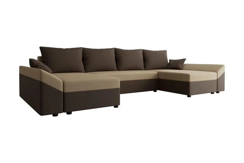 Ovadia 5-sits Bäddsoffa - Brun/Beige - Möbler - Vardagsrum - Bäddsoffor