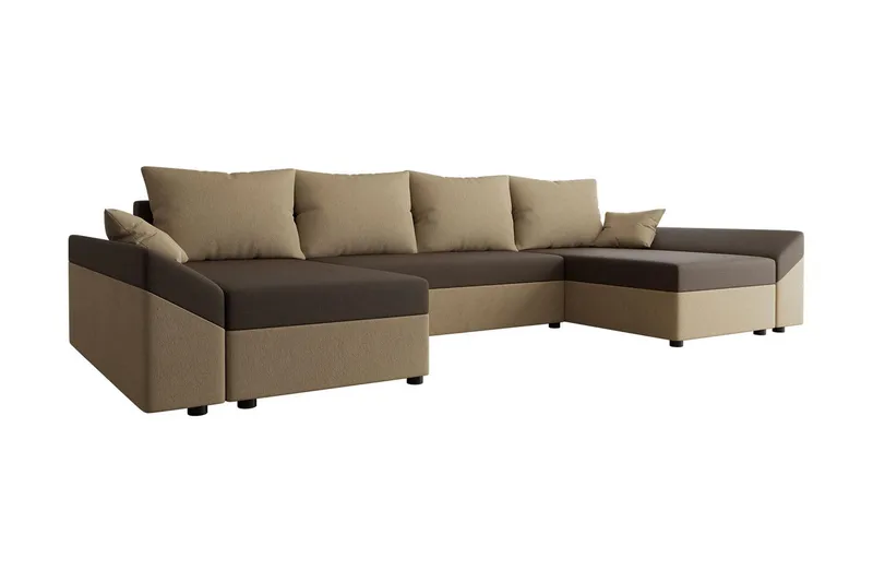 Ovadia 5-sits Bäddsoffa, Brun/Beige