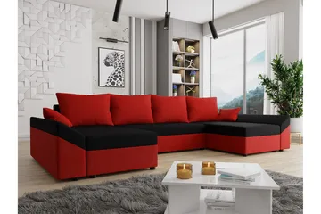 Ovadia 5-sits Bäddsoffa - Röd/Svart - Möbler - Vardagsrum - Bäddsoffor