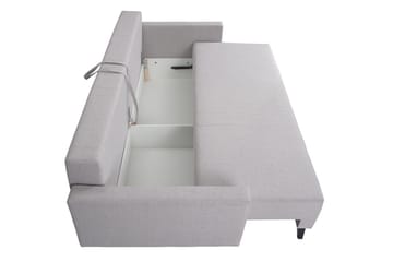 Oviedo 3-sits Bäddsoffa med Förvaring 95x215 cm i Tyg - Grå - Möbler - Vardagsrum - Bäddsoffor