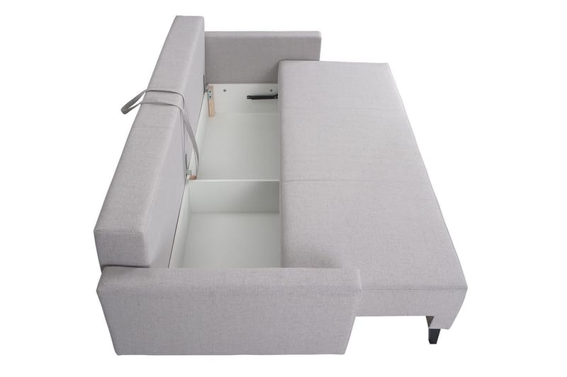 Oviedo 3-sits Bäddsoffa med Förvaring 95x215 cm i Tyg - Grå - Möbler - Vardagsrum - Bäddsoffor
