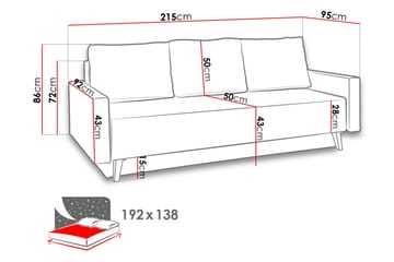 Oviedo Soffa 95x215 cm - Grå - Möbler - Vardagsrum - Bäddsoffor