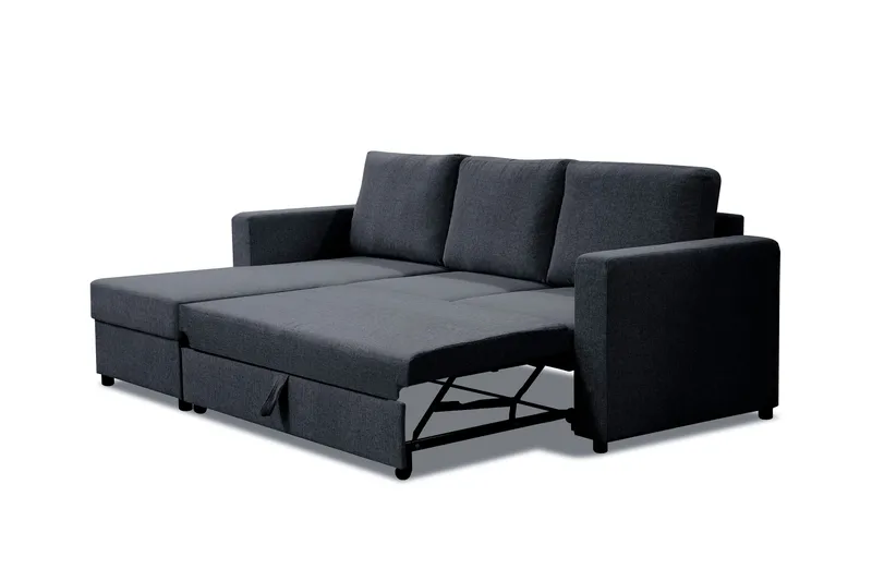 Paris Bäddsoffa 3-sits med Divan Vändbar - Mörkgrå - Möbler - Vardagsrum - Bäddsoffor
