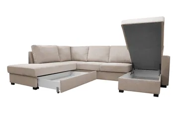Paris U-Bäddsoffa - Beige - Möbler - Vardagsrum - Bäddsoffor - U bäddsoffa