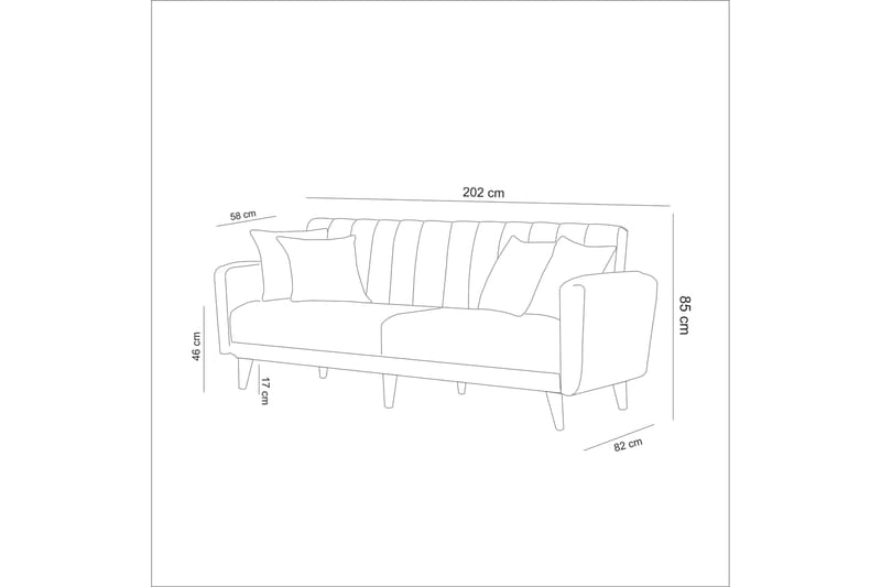 PARTICIA Bäddsoffa 3-sits Mörkblå - Möbler - Vardagsrum - Bäddsoffor