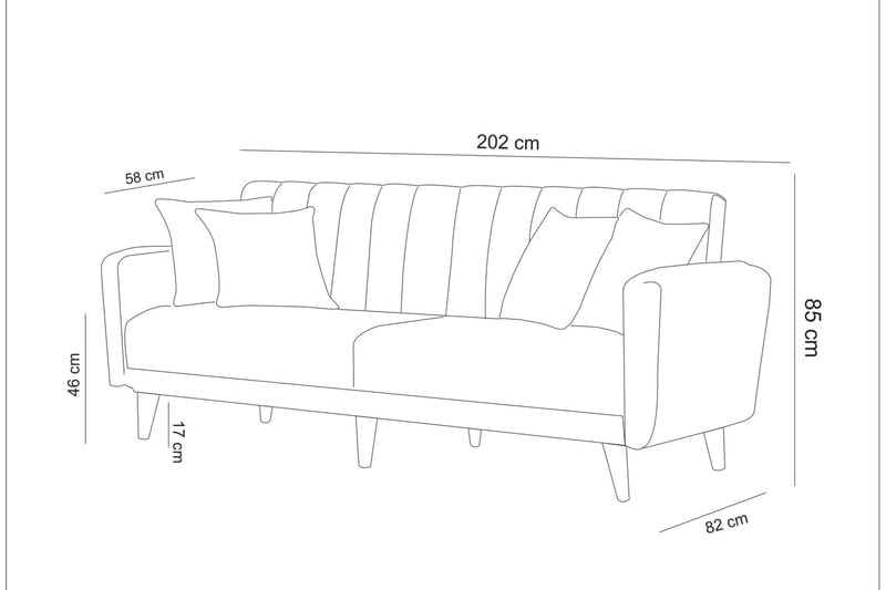 Pattyn Bäddsoffa 3-sits - Beige - Möbler - Vardagsrum - Bäddsoffor
