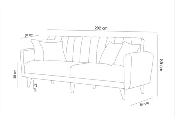 Pattyn Bäddsoffa 3-sits - Grå - Möbler - Vardagsrum - Bäddsoffor