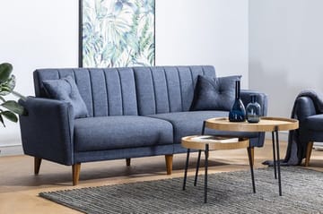 Pattyn Bäddsoffa i Tyg med Träben - Blå - Möbler - Vardagsrum - Bäddsoffor
