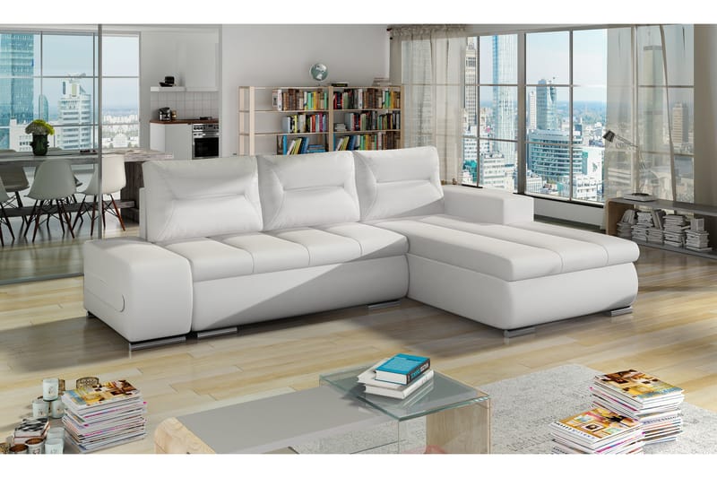 PELMIK Bäddsoffa med Divan Vit - Möbler - Vardagsrum - Bäddsoffor - 4-sits bäddsoffa