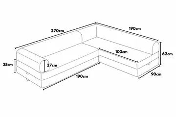 Pento 4-sits Hörnbäddsoffa - Möbler - Vardagsrum - Bäddsoffor