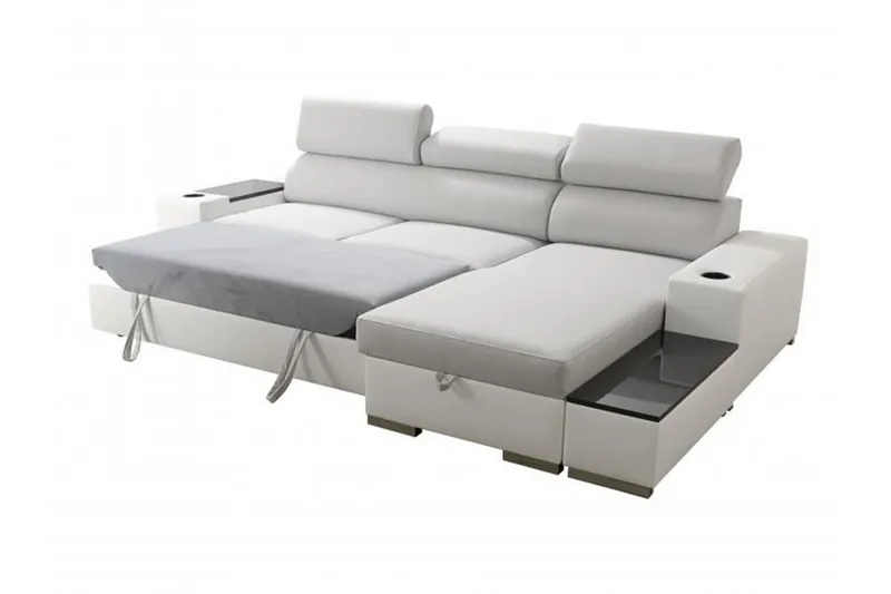 Pereso Hörnsoffa Vänster LED-belysning - Grå - Möbler - Vardagsrum - Bäddsoffor