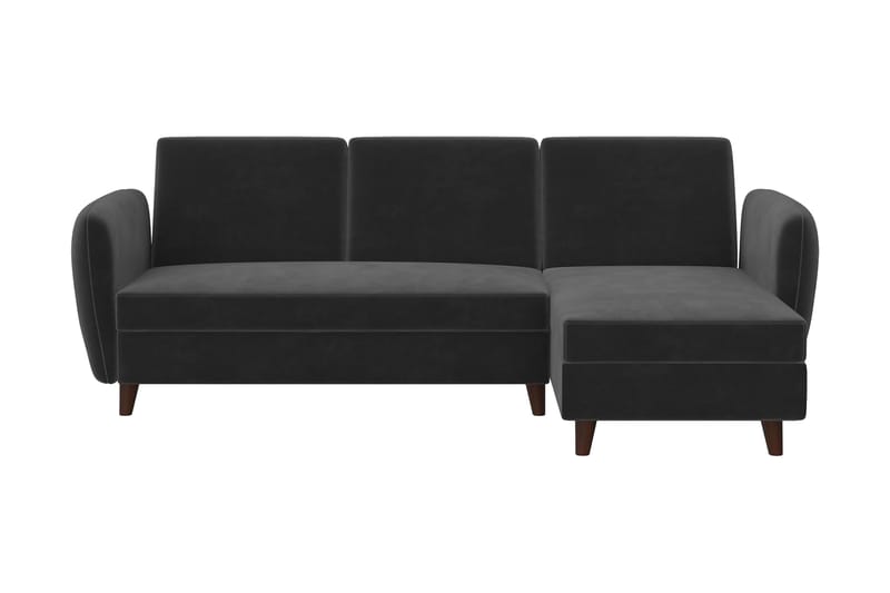 PERRY 3-sits Divanbäddsoffa Ställbar Sammet/Grå/Trä - Novogratz - Bäddsoffor - Bäddsoffa divan