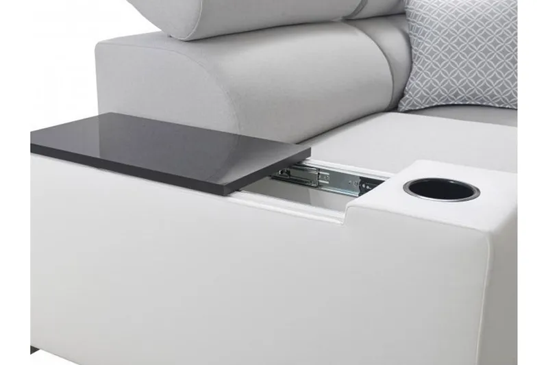 Perseo Divanbäddsoffa 282x205x95 cm - Beige/Grå/Vit - Möbler - Vardagsrum - Bäddsoffor