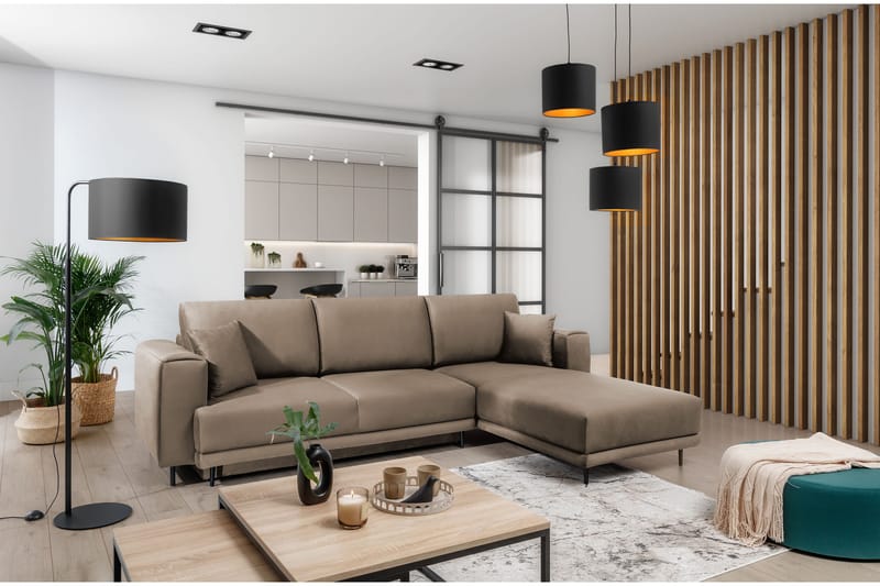 Placerville 3-sits Bäddsoffa m. Divan med Förvaring Beige - Möbler - Vardagsrum - Bäddsoffor