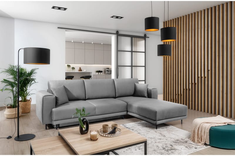 Placerville 3-sits Bäddsoffa m. Divan med Förvaring Grå - Möbler - Vardagsrum - Bäddsoffor