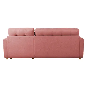 Porsen Vändbar L-formad Hörnbäddsoffa 128x198 cm med Förvaring i Tyg - Rosa - Möbler - Vardagsrum - Bäddsoffor