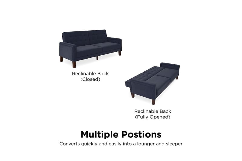 PORTER 2-sits Bäddsoffa Linneblå - Dorel Home - Möbler - Vardagsrum - Bäddsoffor
