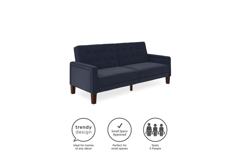 PORTER 2-sits Bäddsoffa Linneblå - Dorel Home - Möbler - Vardagsrum - Bäddsoffor