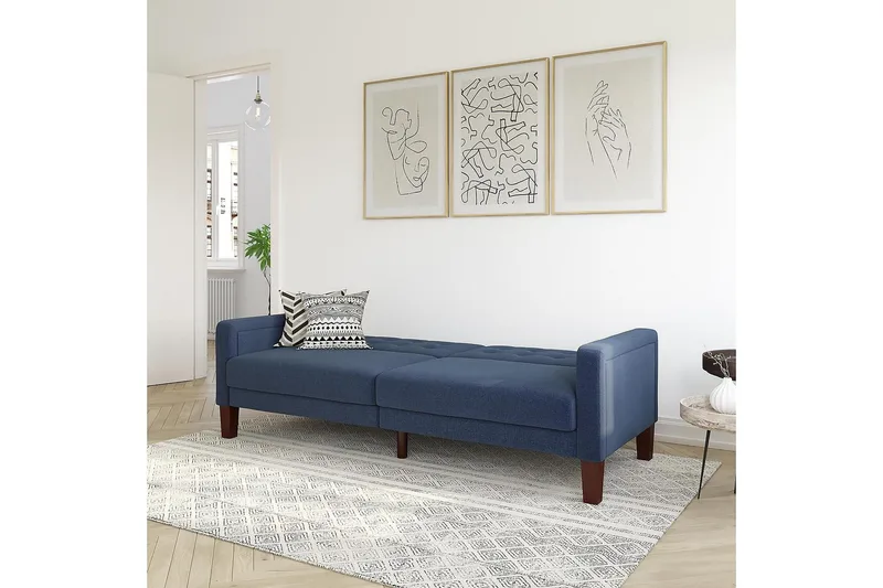 Porter 2-sits Bäddsoffa Linneblå - Dorel Home - Möbler - Vardagsrum - Bäddsoffor