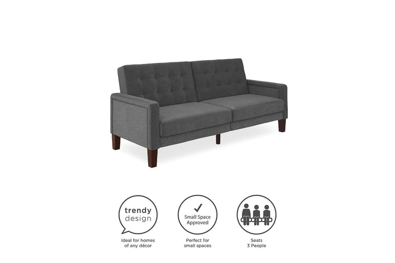 PORTER 2-sits Bäddsoffa Linnegrå - Dorel Home - Möbler - Vardagsrum - Bäddsoffor