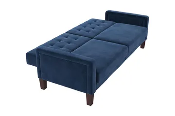 Porter 2-sits Bäddsoffa Sammet/Blå - Dorel Home - Möbler - Vardagsrum - Bäddsoffor